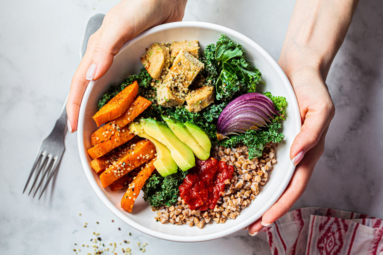 A vegan salad bowl