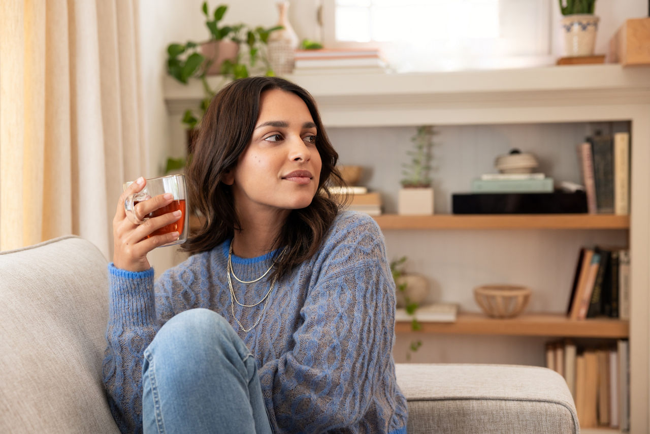 Woman drinking tea