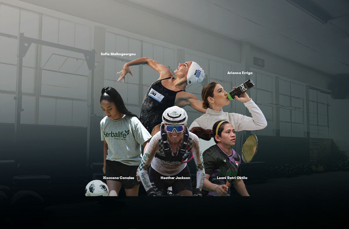 Hero web banner for the Her Campaign that depicts Herbalife sponsored female athletes