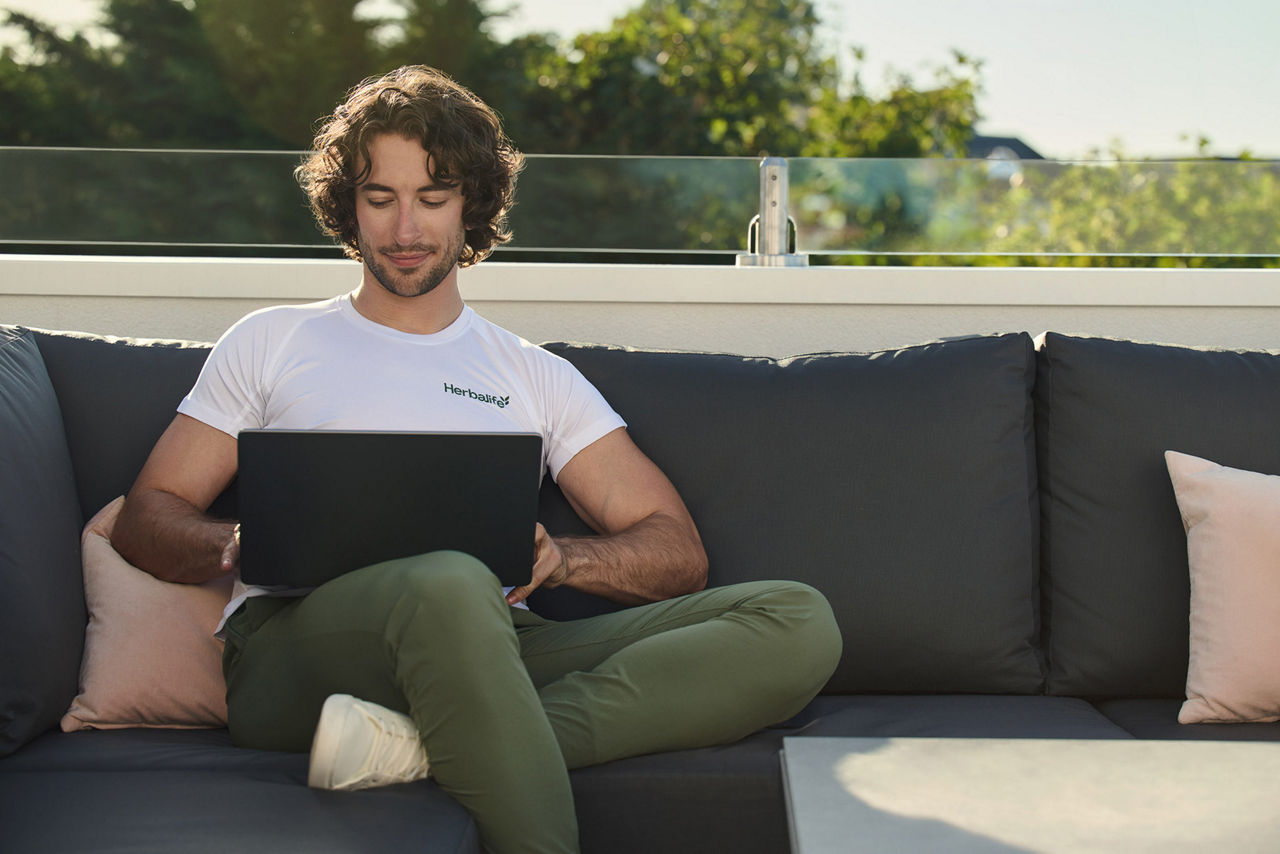 Man working laptop