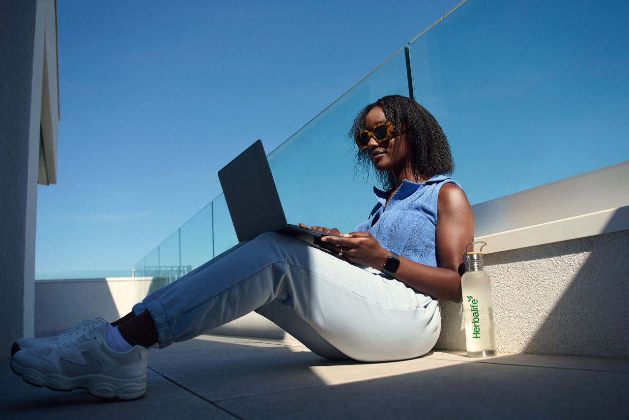 Woman laptop research