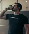 Man drinking protein