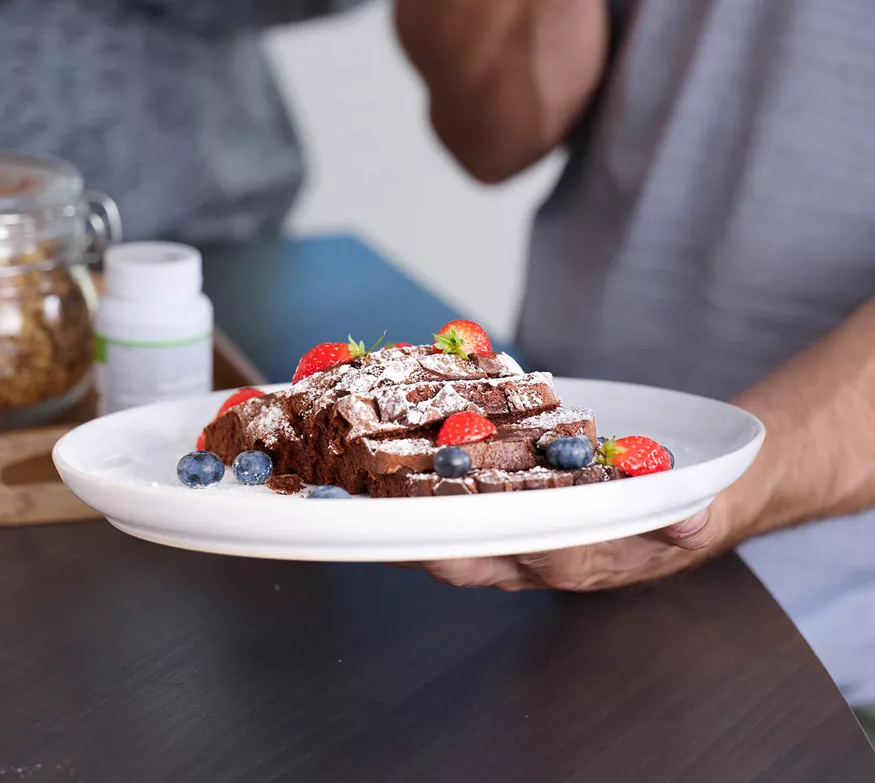 Plate chocolate brownie