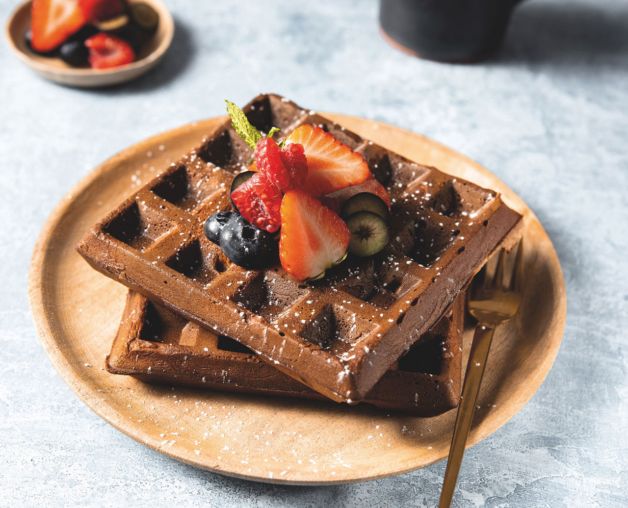 Belgian waffles on a plate